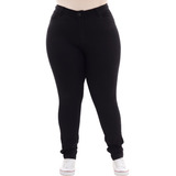 Calça Jeans Feminina Skinny Cor Preta Cintura Alta