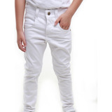Calça Jeans Juvenil Menino Branca Tamanho 10  12  14 E 16