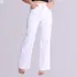 Calça Jeans Wide Leg Branca Cintura Alta Moda Reveillon 2024