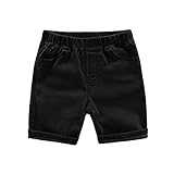 Calça Lax The Children's Baby Boys Girls Toddler Chambray Jeans Shorts Shorts De Ciclismo (preto, 4-5 Anos)
