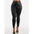 Calça Legging Cintura Alta Disco Couro Fake Cirrê 