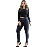 Calça Legging Cirre Cintura Alta Com Lycra Levanta Bumbum