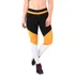 Calça Legging Fitness Preto Listra Amarelo Detalhes Amarelo