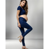 Calca Legging Jeans Gestante