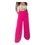Calça Pantalona Wide Leg Duna Moda Tendência Verão Feminina