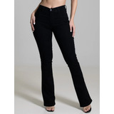 Calca Preta Feminina Flare