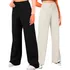 Calça Reta Longa Wide Leg Acinturada Kit 2 Peças Pantalona