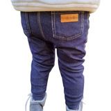 Calça Sarouel Unissex Malha Jeans Azul Marinho Tam 2-10 Anos