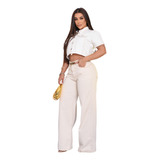 Calca Wide Leg Elegante