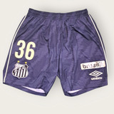 Calção De Jogo Santos Preto Numerado E Com Patrocinio