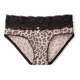 Calcinha Victorias Secret Em Algodão Hipster Black Leopard