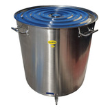 Caldeirão Panela Inox Grande 80x80cm 390 Litros C  Torneira