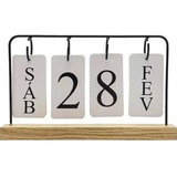 Calendário De Mesa Decorativo Permanente Plaquinhas Madeira