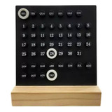 Calendário Permanente De Mesa Base De Madeira Decorativo Home Office