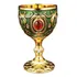Cálice Medieval Vintage Com Padrão De Flor, Verde