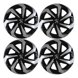 Calota Esportiva Aro 15 Peugeot 207 208 2008 Black Silv 1504