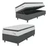Cama Box Baú Colchão Solteiro Molas Ensacadas City Pillow Top 88x188x64cm Branco