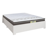 Cama Box Casal Queen Desmontável Colchão Rubi Marrom Branco