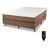 Cama Box   Colchão Massageador Magnético Bio Quântica King Cor Marrom