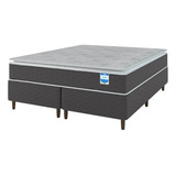 Cama Box King Cinza E Colchão King Molas Ensacadas Individualmente Bertha 193x203x64cm Umaflex