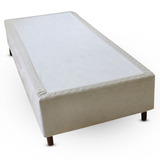 Cama Box Solteiro Suede Bege - 078x188 Solteiro Antigo