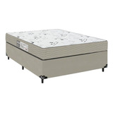 Cama Box Viúva   Colchão D33 One Face   Suede Bege