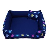 Cama Cachorro 70x70 Cama Pra Cachorro Grande Com Ziper Cor Azul marinho