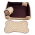 Cama Cachorros Grande Kit Cachorro Gg Cama +edredom E Tapete Cor Marrom