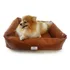 Cama Caminha De Cachorro Pequena Courino Couro 50x40 Cor Caramelo