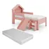 Cama Casinha Infantil Meninas Criança Princesa Com Colchão Quarto Com Escorregador E Escada Cor Rosa Neloja
