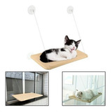 Cama De Gato Suspensa Para Janela Caminha Ventosas Rede Pet Cor Bege