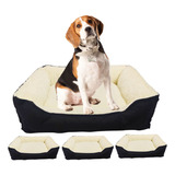 Cama De Pelúcia Fofinha Para Pets Grande 60 X 50 X 16 Cm Cor Preto Desenho Lisa