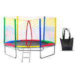 Cama Elastica Pula Pula 2 44 M Resiste 235kg 1 Bag Lona De Salto Preto Proteção De Molas Colorido