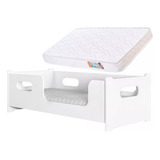 Cama Montessoriana Encanto Branco Com Colchão 158cm
