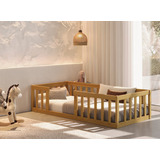 Cama Montessoriana Solteiro Cor Nogueira