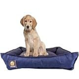 Cama Para Pet Cachorro Gato Tam M Ou G Cor Jeans E Preto Dupla Face Com Zíper Caminha Confortável Cães Médio E Grande Porte Almofada Lavável Grande 