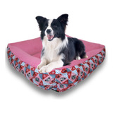 Cama Quadrada Estampada G Rosa