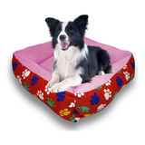 Cama Quadrada Estampada G Vermelho E Rosa