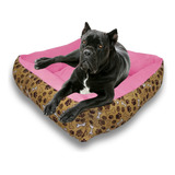 Cama Quadrada Estampada Gg Avelã E Rosa