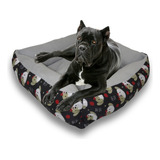 Cama Quadrada Estampada Gg Preto E Cinza