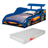 Cama Solteiro Infantil Mc Veloz Com Colchão D20 12 Cm Liso