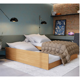 Cama Solteiro Madeira Auxiliar