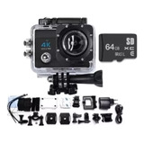 Câmera Action Cam Wifi Com Cartão 64gb Mergulho Hd 1080p 4k