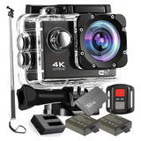 Câmera Action Ultra 4k Sport Wifi 32gb Baterias Carregador