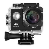 Câmera De Ação 4k Esportes Capacete Moto Mergulho Acessórios Cor Prateado