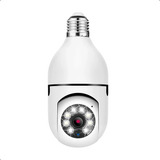 Câmera De Segurança Lâmpada Wifi Hd Noturna Branca Bivolt Cor Branco