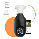 Câmera De Segurança Qkz Kz 818 Lâmpada Ip Wifi Com Visão Noturna Cor Preto