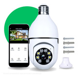 Câmera De Segurança Rezzet Lâmpada Ip Wifi Com Visão Noturna Interna Externa App Yoosee Espiã 360 Cor Branco