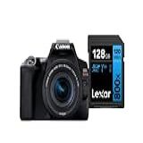Câmera Digital Canon Eos Rebel Sl3 (bkus) 1855f4stm Br Kit Com Cartão De Memória Lexar Blue 128gb