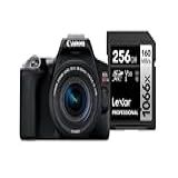 Câmera Digital Canon Eos Rebel Sl3 (bkus) 1855f4stm Br Kit Com Cartão De Memória Lexar Silver 256gb